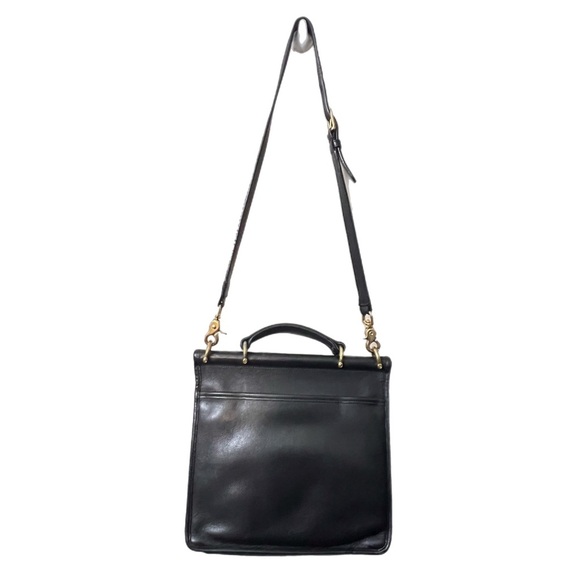 Vintage Coach Black Leather Willis Crossbody/Satchel Bag 9927 - Picture 3 of 12